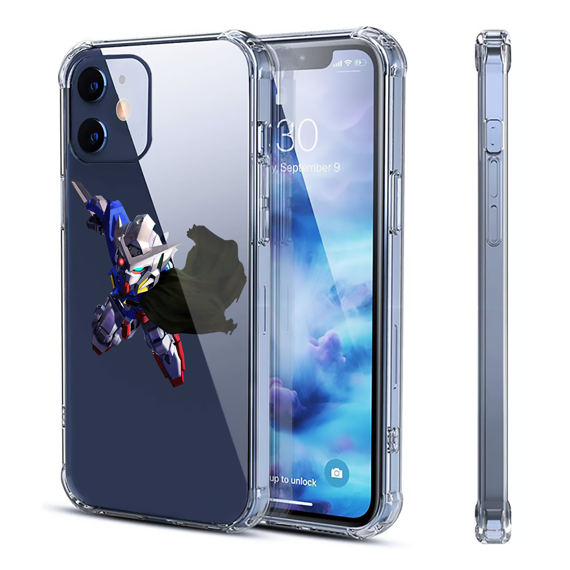 （画像用） 機動戦士ガンダム Mobile Suit Gundam 【iPhone 12シリーズ対応】透明スマホケース（クリアソフトケース）